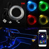 RGB LED Car Strip Light Interior Kit Fiber Optic Ambient Atmosphere Light Bulbs
