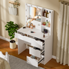 4 Drawers Vanity Table Set White Dressing Table with Mirror and 10 LED Bulbs NEW