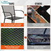 Set of 2 Metal Mesh Black Outdoor Patio Dining Chair Garden Furniture