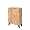 Modern Wood Shoe Storage Unit w/ 5 Compartments & Black Handles, 80x35x110cm