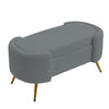 Curly Velvet Faux Fur Bench Padded Footstool Entryway Seat with Gold Metal Legs