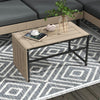 3 Piece L Shaped Garden Sofa Set with Table Cushions Outdoor Patio Furniture Set