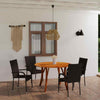 5 Piece Garden Dining Set Brown