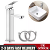 Basin Sink Mixer Tap Cloakroom Square Tall Waterfall Tap Chrome Faucets Bathroom