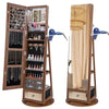 360° Swivel Jewelry Cabinet Floor Standing Lockable Full-Length Jewelry Armoire