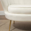Modern Velvet Loveseat Sofa with Petal Backrest - 2 Seater
