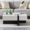 4 Drawers Coffee Table Storage Square Living Room Lounge MDF 90*90CM Black+White