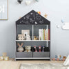 Toddler Display Bookshelf Toy Storage Kids Dollhouse Bookcase-Gray