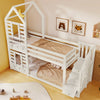 Kids Toddlers Bunk Bed Double Pine Wooden High Sleeper 3FT Single Size Bed Frame