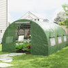400 x 300 x 200 cm Outdoor Walk-in Tunnel Greenhouse-Green