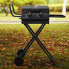 Garden Barbecue Smoker Burner Charcoal Grill Thermometer Outdoor Cooking Folding