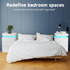 RGB LED Bedside Table Cabinet 3 Drawers Nightstand Bedroom Furniture Storage UK