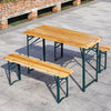 Folding Wooden Beer Table and Bench Set Garden Outdoor Bistro Bench Desk Chairs