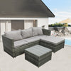 Corner Sofa Furniture L-Shaped Rattan Set 4 Seater Indoor/Outdoor Patio Garden