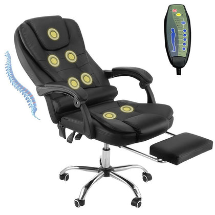 Massage Office Chair Gaming Computer Desk Swivel Recliner Chair Leather Footrest