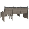 Lechnical Garden Sofa with Table and Cushions L-Shaped Grey Poly B3I3
