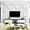 Modern White Crack Marble Stone 3D Effect Breakstone Art TV Backdrop Wallpaper