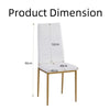4pcs White High Back PU Leather Dining Chairs Golden Legs Dining Room Kitchen