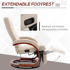 360° Swivel Recliner Chair with Footrest, 135° Manual Reclining Armchair Beige