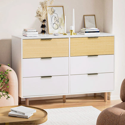 Modern 6 Drawer Chest of Drawers Bedside Cabinet Wardrobe Bedroom Storage Corner