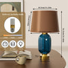 Modern Coastal Blue Glass LED Table Lamp Art Glass Bedside Lamp Reading Lights