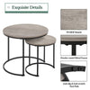 Nesting Coffee Tables Set of 2, Round Stacking End Side Tables for Living Room