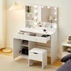 Dressing Table Makeup Vanity Desk With LED Lighted Mirror & 2 Drawers 1cabinet