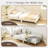 Single Size Upholstered Daybed Sofa Bed Frame Adjustable Foot Pads-Beige