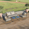 4 Seater Garden Corner Sofa Set Metal Furniture Outdoor Patio Table & Chair Kit