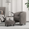 Modern Accent Chair and Ottoman Set Bedroom Upholstered Club Chair w/Footrest