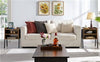 3-Tier Sofa Side End Table Stackable Bedside Table with Metal Frame for Bedroom