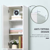 Tall Mirrored Bathroom Cabinet with Adjustable Shelf White
