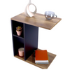 Sofa Side Table C Shaped Coffee End Table with Shelves Living Room Bedroom