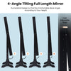 Lockable Jewelry Organizer Freestanding Jewelry Cabinet w/Full-Length Mirror