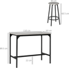 Bar Table Set 5 Piece Stools Industrial Dining Breakfast Table for Kitchen Home