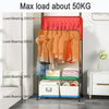 Portable Rolling Clothes Rail Metal Dual-bar Garment Rack Stand Corner Boutique