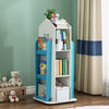 Rotating Bookshelf Kids Bookcase Toys Storage Floor Standing Castle Display Rack