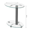 Tempered Glass Round Glass Side Table Coffee Table 2 Tier Nightstand Beside Sofa
