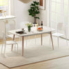 4Pcs Stackable Kitchen Chairs Set Modern Plastic Dining Room Chairs White