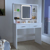 White Dressing Table with LED Lights Mirror Drawers Vanity Makeup Desk 135*86cm