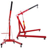 Red 1 Ton Folding Hydraulic Engine Mechanics Crane Hoist Lift Jack Stand Wheels