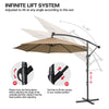 3M Garden Cantilever Parasol w/ LED Lights Outdoor Banana Hanging Tilt Crank
