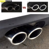 2x Universal Car Steel Chrome Exhaust Rear Tail Dual Muffler Tip Pipe End Trim