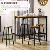 Breakfast Bar Table Set 5 Piece Industrial Dining Table Stools for Kitchen Home