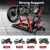 680KG Motorcycle Lift Jack Hydraulic Motorcycle Hoist w/ 4 Wheels-Red