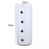 Round ABS Cylinder Cabinet Cupboard Drawer Storage Unit Bathroom Bedroom Stand