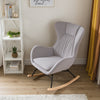 Modern Rocking Chair Upholstered Fabric Armchair Accent Glider Rocker Chair Grey