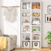 Tall Narrow Bookcase, 180 cm Modern Corner Bookcase with Storage, 6 Tier Shelves