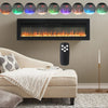 Black 70'' Electric LED Fireplace Glass Crystal Effect Heater Wall/Freestanding