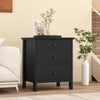 Bedroom Nightstand Set of 2 Compact Storage Chest w/ 3 Drawer-Black